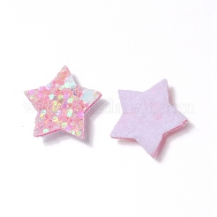 キラキラ不織布装飾アクセサリー  スパンコール/スパンコール付き  髪弓  スター  ショッキングピンク  1.5x1.4x0.15cm&nbsp;AJEW-WH0002-11F