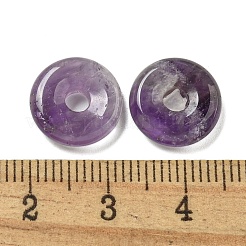 天然アメジストのドーナツ/円周率のディスクチャーム  12~13x3~4mm  穴：3mm&nbsp;G-G142-01S