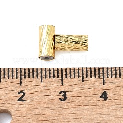 真鍮製マグネットクラスプ  テクスチャードカラム  18KGP本金メッキ  8x4mm  穴：1mm&nbsp;LS-KK-C066-16G