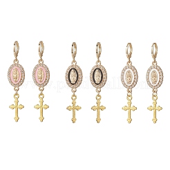 Alloy Enamel Hoop Earrings&nbsp;EJEW-JE06921