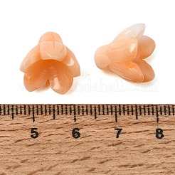 染色された合成珊瑚彫刻ビーズ  花  ダークオレンジ  13x14.5~15mm  穴：1.5~1.6mm&nbsp;GG-CBA993E-01A-01
