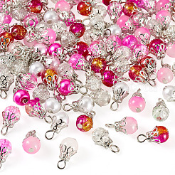 100Pcs Mixed Styles Glass Pendants&nbsp;PALLOY-TADJ00006