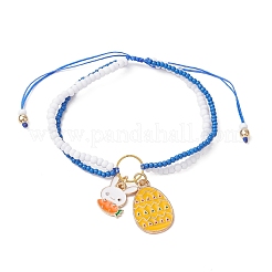 Easter Glass Seed Beads Braided Bead Bracelets&nbsp;BJEW-MZ00150-02