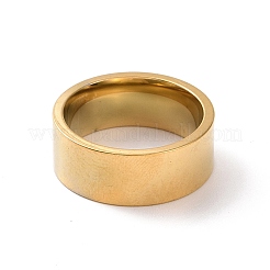 201ステンレススチール製プレーンバンドリング（女性用）  ゴールドカラー  7.5mm  内径：17mm&nbsp;RJEW-I089-34B-G
