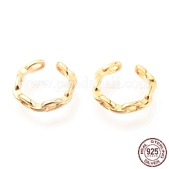 スターリングシルバーカフピアス925個  アズキチェーン形状  ゴールドカラー  11.5x2.5mm&nbsp;EJEW-H124-05G