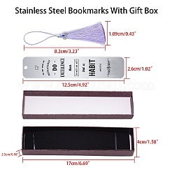 2Pcs 2 Style Stainless Steel Bookmarks&nbsp;AJEW-FG0001-58D