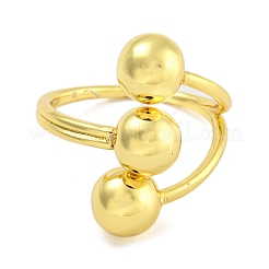 Round Rack Plating Brass Cuff Rings for Women&nbsp;RJEW-G330-69G