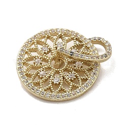Brass Micro Pave Clear Cubic Zirconia Pendants&nbsp;KK-M275-36G