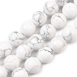 天然石ハウライトビーズ連売り  ラウンド  16~16.5mm  穴：1.6mm  約24~25個/連  15.35~15.94インチ（39~40.5cm）&nbsp;G-L648-A02-16mm