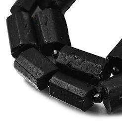 天然石ブラックトルマリンビーズ連売り  コラム  多面カット  シードビーズで  10.5~12.5x7~7.5mm  穴：1mm  約14~15個/連  7.48''~7.89''（19~20.05センチメートル）&nbsp;GG-CBA8682-A08