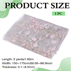 ポリエステルメッシュ生地  服装アクセサリー  花柄  ゲインボロ  1500~1750x0.1~8.5mm  2ヤード/個&nbsp;DIY-WH0622-578A