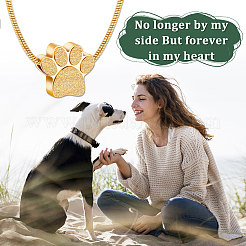 Paw Print Urn Ashes Necklace&nbsp;NJEW-WH0024-01G