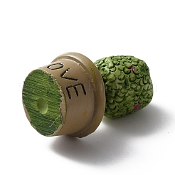 樹脂製の鉢植えの植物は装飾品を表示します  ミニチュア人工樹木植物  ドールハウスの装飾のためのミニガーデン  ライムグリーン  29.5x18mm&nbsp;DJEW-WH0038-55B