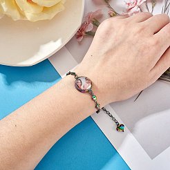 DIY Rainbow Color Blank Dome Link Bracelet Making Kit&nbsp;DIY-SZ0009-08