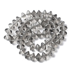 電気メッキガラスビーズセット  空飛ぶ円盤型のビーズ  濃いグレー  14x10~10.5mm  穴：1.2~1.4mm  約60個/連  23.78''（60.4センチメートル）&nbsp;EGLA-G038-01A-PL02