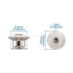 真鍮製ブローチパーツ  ラペルピンバック  タイタックピン  プラチナ  10x6.5mm  穴：1mm&nbsp;KK-TAC0002-04P