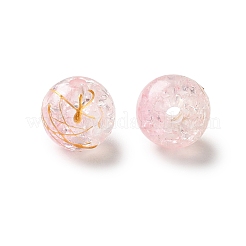 クリアクラックアクリルビーズ  ドローベンチスタイル  ラウンド  ツートン  ピンク  10x9.5mm  穴：2mm  699個/ 385g&nbsp;LS-DACR-D300-01C-10mm