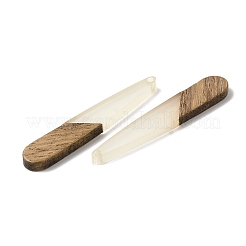 ダークウッドとレジンのペンダント  ティアドロップチャーム  キャメル  44x7.5x3mm  穴：1.5mm&nbsp;WOOD-H104-14