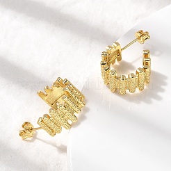 Brass C-Shaped Stud Earrings&nbsp;EJEW-H171-03G