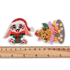 16Pcs Christmas Polyester Cloth Patches&nbsp;PATC-C001-03