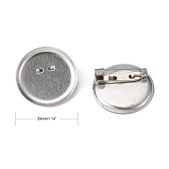鉄の丸いピンバック  プラチナカラー  29mm&nbsp;E069Y