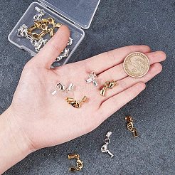 クリップエンド付きラックメッキ真鍮カニカン  ジュエリーには素敵な  ミックスカラー  33x5mm  10セット / カラー  20セット /箱&nbsp;KK-PH0035-34-WH