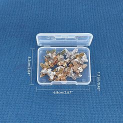 真鍮製透かしペンダント  クリスタルラインストーン付き  3 Dの蝶  プラチナ·ゴールデン  12x20x4~7mm  穴：1.2mm  2色  10個/カラー  20個/箱&nbsp;KK-CA0001-03