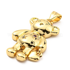 Rack Plating Brass Micro Pave Cubic Zirconia Pendants&nbsp;KK-C026-08G