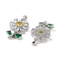 Brass & Clear Cubic Zirconia Pendants&nbsp;KK-G558-11P