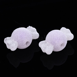 フロッキーアクリルビーズ  二層ビーズ  キャンディ  ライラック  11.5x21.5x12mm  穴：2.5mm&nbsp;LS-MACR-S275-26C