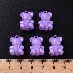 オペークアクリルパーツ  クマ  紫色のメディア  20x13.5x10.5mm  穴：1.4mm  約400個/500g&nbsp;MACR-S373-113-A04
