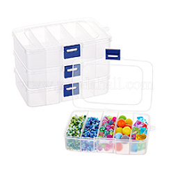 プラスチックビーズ収納ケース  ボックス  透明  14x9x3.5cm  4個/セット&nbsp;CON-PH0001-35