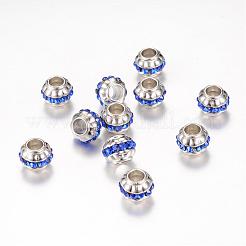 ヨーロッパのビーズラインストーン  大穴ビーズ  CCBプラスチックパーツを有する  ロンデル  ミックスカラー  10x8mm  穴：5mm&nbsp;RB-R047-M