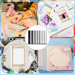 アクリル製本定規 1 セット  製本用品  ブラック  199x20~40x3mm  10個/セット&nbsp;DIY-FG0005-59