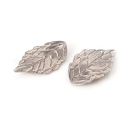 変色しにくい304ステンレススチールペンダント  葉  ステンレス鋼色  17.5x10x2mm  穴：1mm&nbsp;STAS-G229-38P