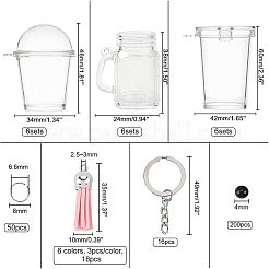 DIY 16pcs Milky Tea Themed Keychains Kits&nbsp;DIY-OC0005-62