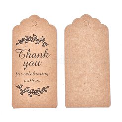 紙のギフトタグをご利用いただきありがとうございます  ハングタグ  ジュートより糸付き  結婚式の感謝祭のために  長方形  バリーウッド  9.5x4.5x0.05cm  穴：5.3mm  100個/セット&nbsp;CDIS-K002-I01-B