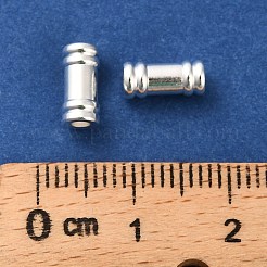 真鍮ビーズ  コラム  カドミウムフリー＆鉛フリー  925銀メッキ  8.5x4mm  穴：2mm&nbsp;KK-F907-13S