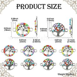 20Pcs 2 Styles Alloy Enamel Tree of Life Connector Charms&nbsp;FIND-CJ0001-62