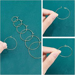 304 Stainless Steel Hoop Earring Findings&nbsp;STAS-UN0004-60