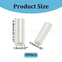 ガラスラッパビーズ2000個  銀並ぶ  フローラルホワイト  6~8x1.8mm  穴：0.6mm&nbsp;SEED-HY0001-14B