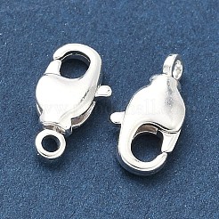 真鍮カニカン  長持ちメッキ  鉛フリー＆カドミウムフリー  ラックめっき  925銀メッキ  12x6x3mm  穴：1.3mm&nbsp;KK-H532-17C-S