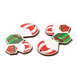 Single Face Christmas Printed Wood Big Pendants&nbsp;WOOD-D025-14