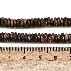 天然ヒョウ肌ジャスパービーズ連売り  ロンデル  6x2mm  穴：0.7mm  約174個/連  15.35''（39センチメートル）&nbsp;G-Q159-B33-01