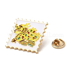 Wavy Rectangle with Dragon Enamel Pins&nbsp;LS-JEWB-I026-02B