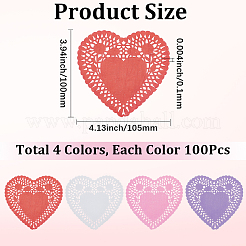 400Pcs 4 Colors Heart Lace Greaseproof Wrapping Paper&nbsp;FIND-SP0005-47