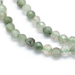 Natural Green Rutilated Quartz Beads Strands&nbsp;G-E411-18-3mm