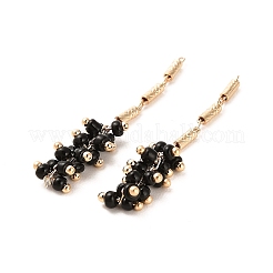 Rack Plating Brass Column Glass Seed Beads Links Connector Charms&nbsp;KK-M266-12G-01