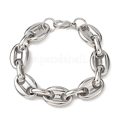 304 Stainless Steel Coffee Bean Link Chain Bracelets for Women Men&nbsp;LS-BJEW-F529-10B-P