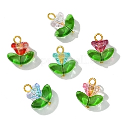 Glass Flower Pendants&nbsp;PALLOY-CJ00038